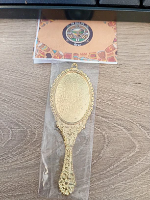 Pingente Espelho dourado/prata sem vidro
