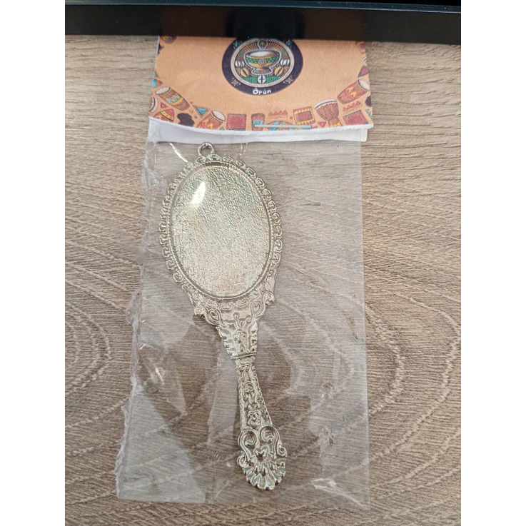 Pingente Espelho dourado/prata sem vidro 3