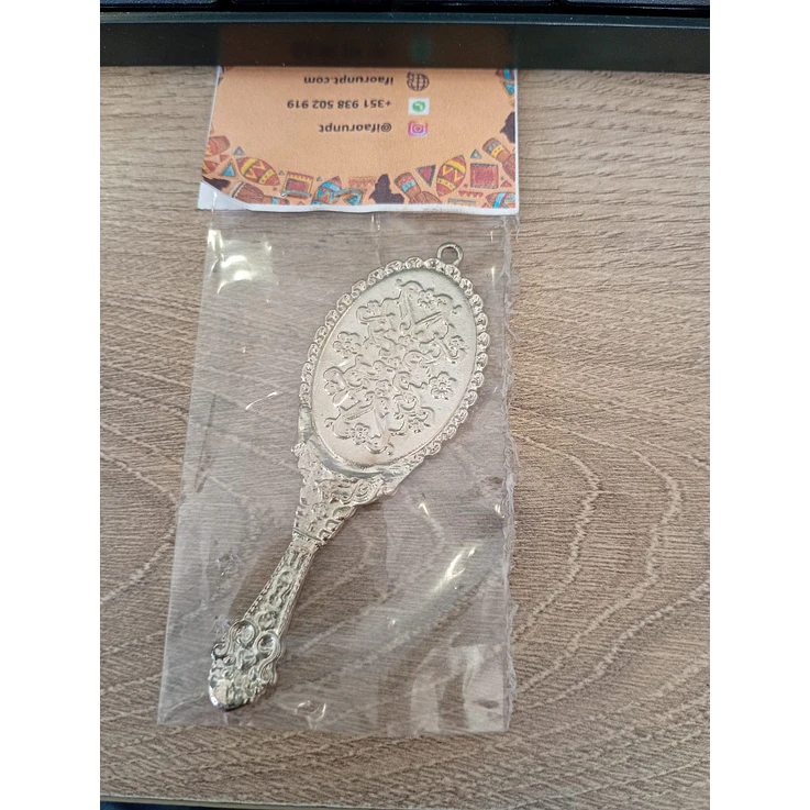 Pingente Espelho dourado/prata sem vidro 4