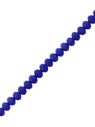 Fio de contas cristal azul royal leitoso 6mm - 66 contas
