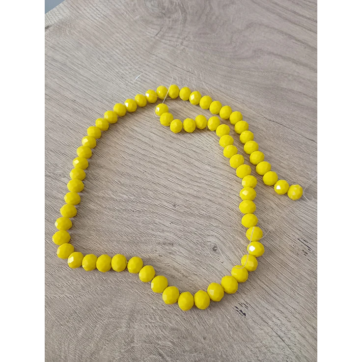 Fio de contas cristal amarelo leitoso 6mm - 65 contas 2