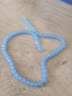 Fio de contas cristal azul claro transparente 6mm - 60 contas