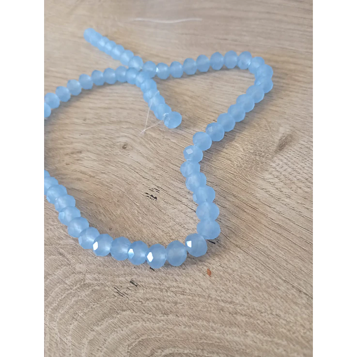 Fio de contas cristal azul claro transparente 6mm - 60 contas 2