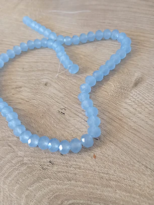Fio de contas cristal azul claro transparente 6mm - 60 contas