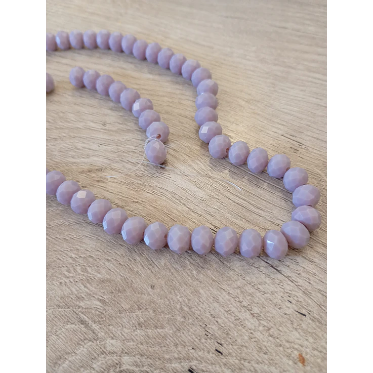 Fio de contas cristal roxo leitoso 6mm - 64 contas 2