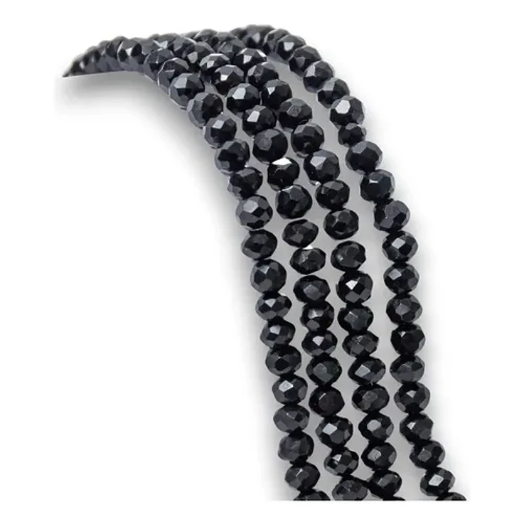 Fio de contas cristal preto leitoso 4mm - 89 contas 1