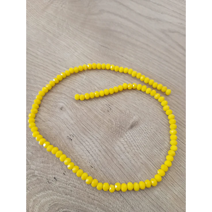 Fio de contas cristal amarelo leitoso 4mm - 99 contas 1