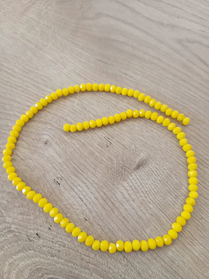 Fio de contas cristal amarelo leitoso 4mm - 99 contas