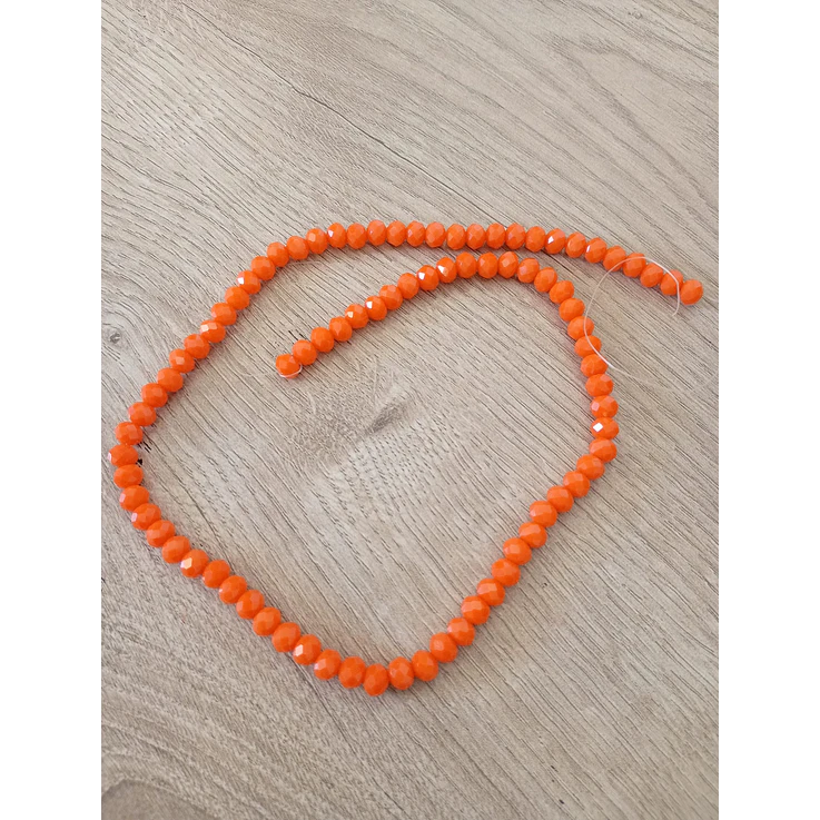 Fio de contas cristal laranja leitoso 4mm - 86 contas 1