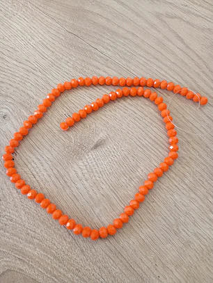 Fio de contas cristal laranja leitoso 4mm - 86 contas
