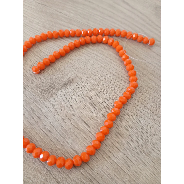 Fio de contas cristal laranja leitoso 4mm - 86 contas 2