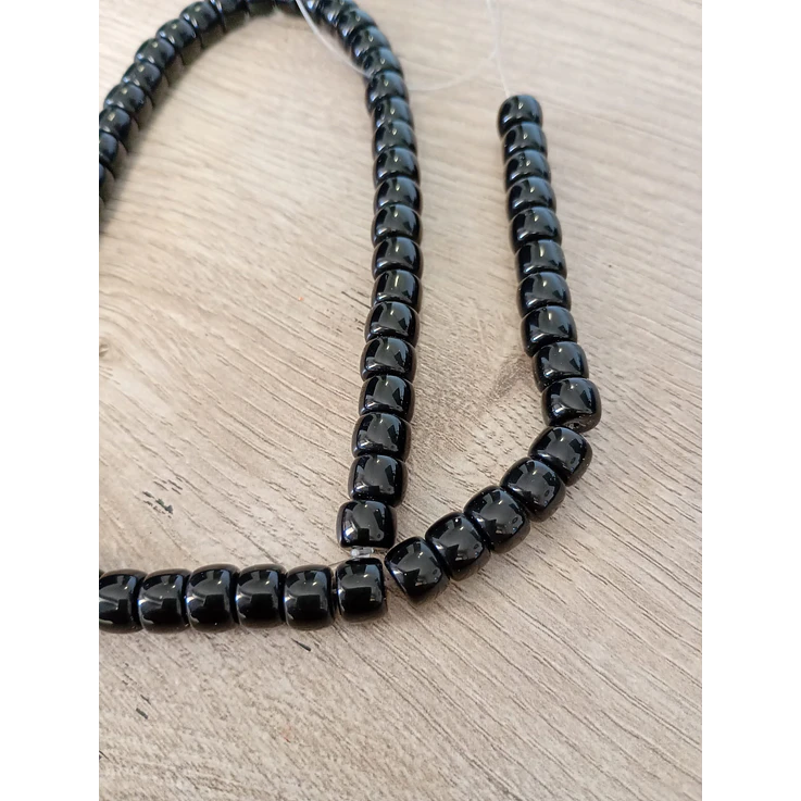 Fio de contas loiça preto 8mm - 65 contas 2