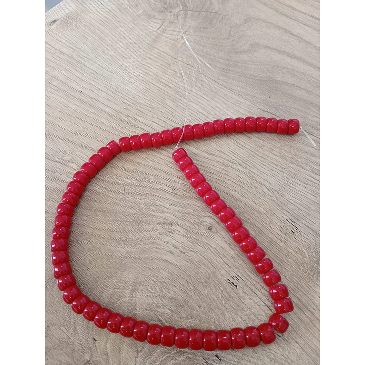 Fio de contas loiça vermelho 8mm - 64 contas 1