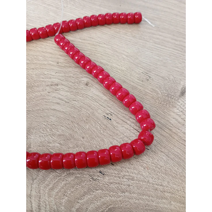 Fio de contas loiça vermelho 8mm - 64 contas 2