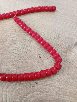 Fio de contas loiça vermelho 8mm - 64 contas