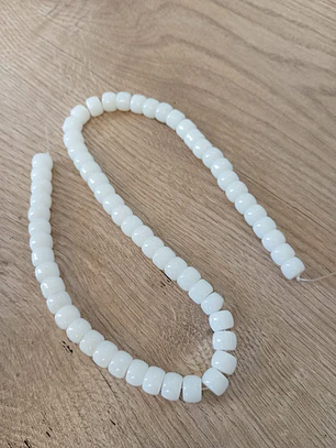 Fio de contas loiça branco 8mm - 60 contas