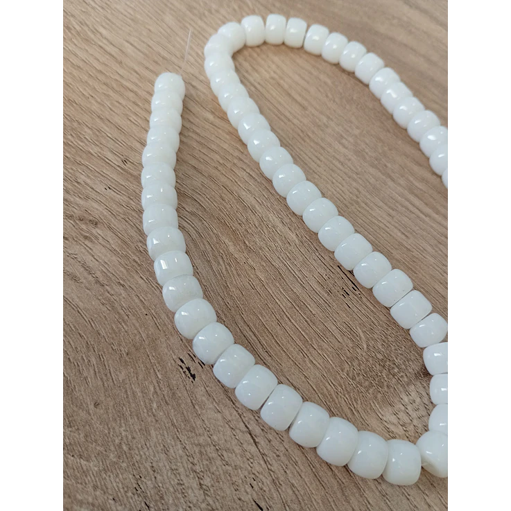 Fio de contas loiça branco 8mm - 60 contas 2