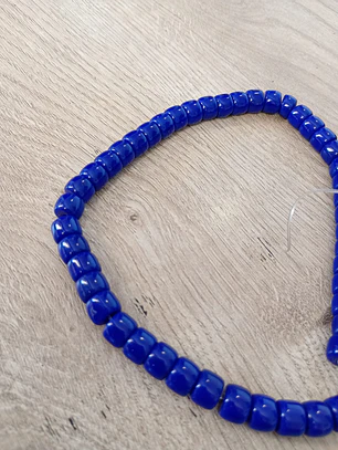 Fio de contas loiça azul royal 8mm - 65 contas