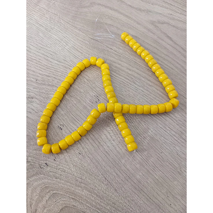 Fio de contas loiça amarelo 8mm - 65 contas 1