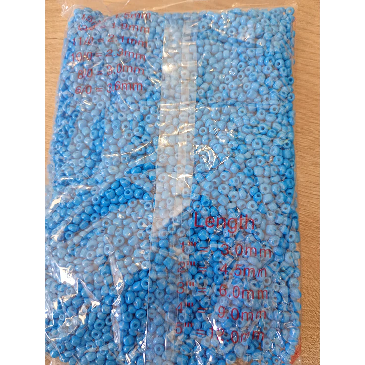 Missanga Azul celeste leitoso 4mm - 500g 1
