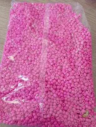 Missanga Rosa chiclete leitoso 4mm - 500g