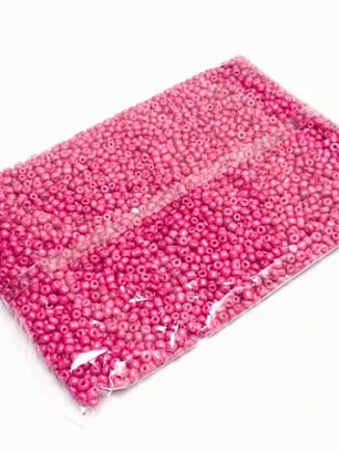 Missanga Rosa choque leitoso 4mm - 500g