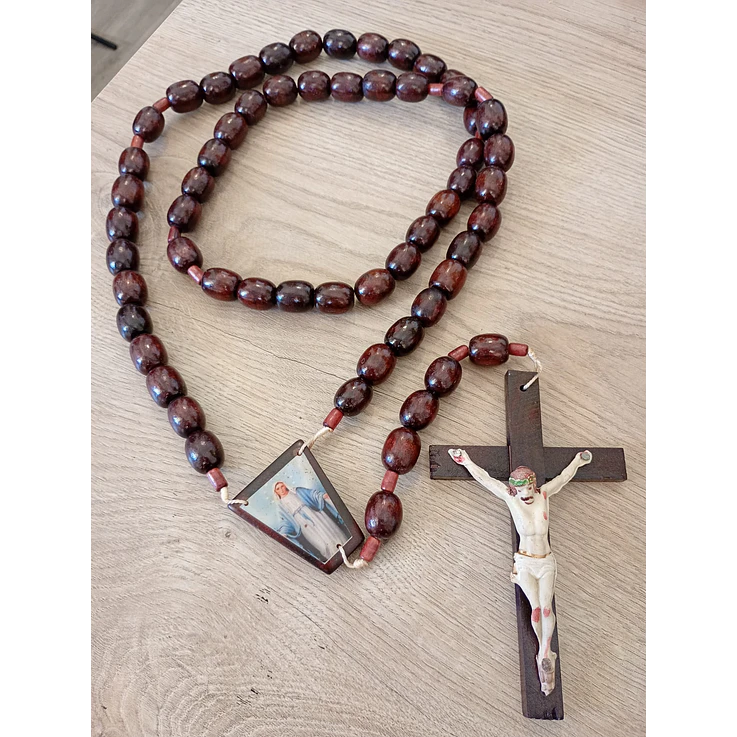 Terço madeira Nossa Senhora das Graças 84cm 1