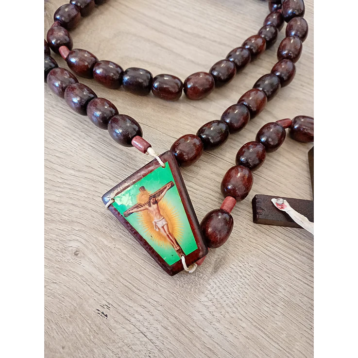 Terço madeira Nossa Senhora das Graças 84cm 2