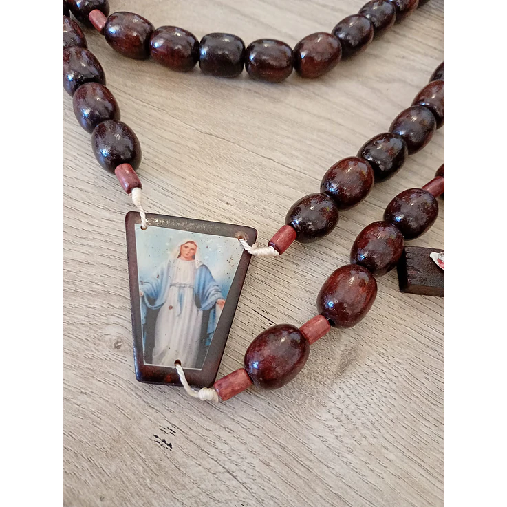 Terço madeira Nossa Senhora das Graças 84cm 3