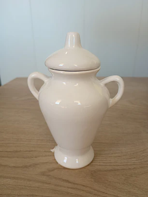 Quartinha loiça c/ asa 15 cm branco