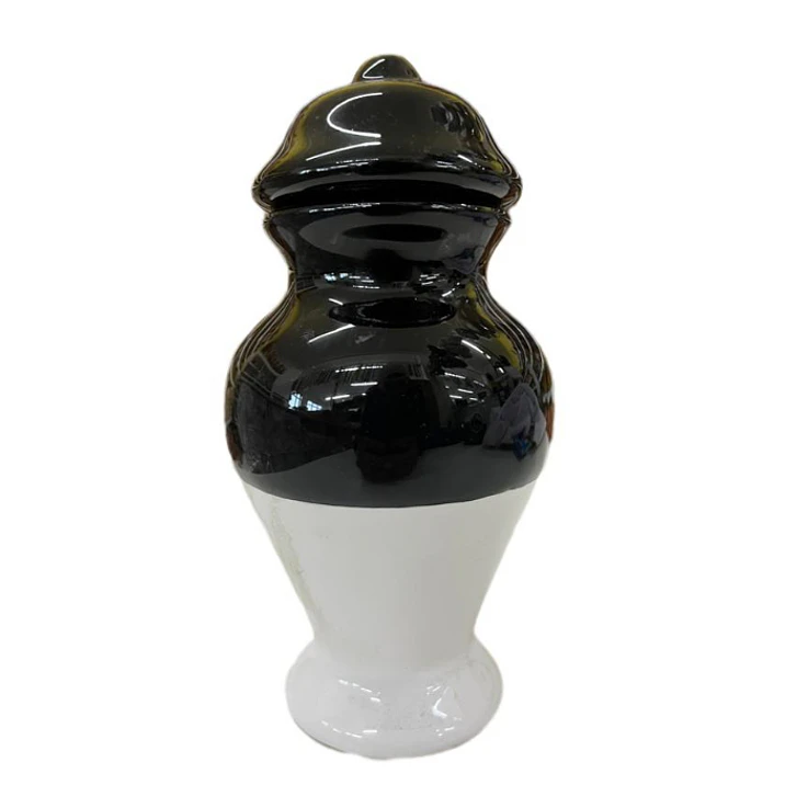 Quartinha loiça s/asa 18cm preto e branco 1