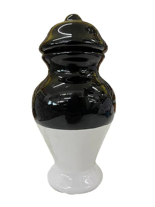 Quartinha loiça s/asa 18cm preto e branco