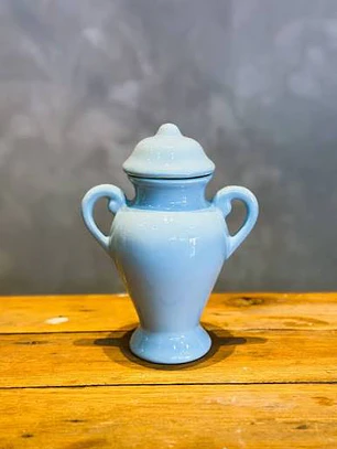 Quartinha loiça c/asa 18cm azul
