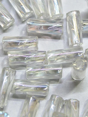 Segui Transparente Espelhado Irizado Branco 10x4 mm - 100g