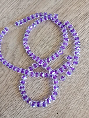Fio acrílico quadrado facetado cristal Roxo 8mm