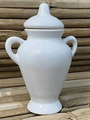 Quartinha loiça c/ asa 15 cm branco
