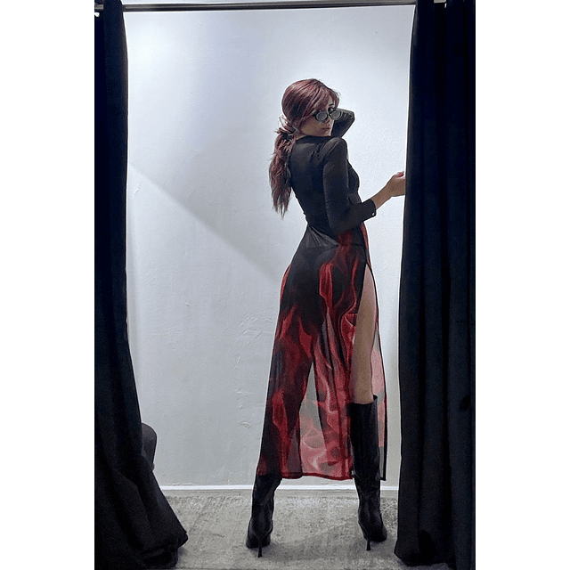 Vestido malla Fire