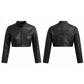 Chaqueta crop eco - cuero 