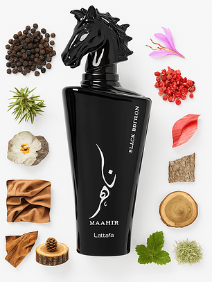 Maahir Black Edition 100Ml Edp Unisex Lattafa Perfume- Inspirado en Terroni Orto Parisi