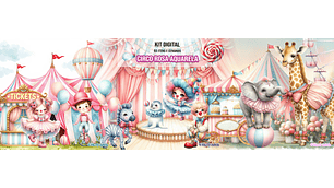 Circo Rosa Aquarela