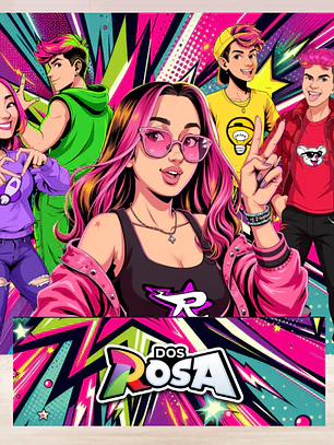 Arte Pronta Dos Rosa  6x3 + Mesa 