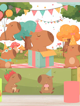 Arte Pronta Capivara  6x3 + Mesa + Trio Cilindro