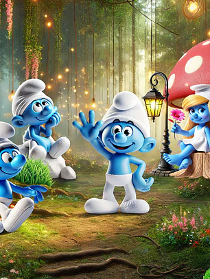 Arte Pronta Smurfs 6x3