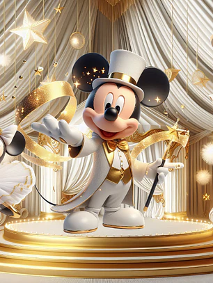 Arte Pronta Disney Circo Dourado