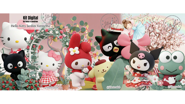 Hello Kitty Jardim Vermelho 1
