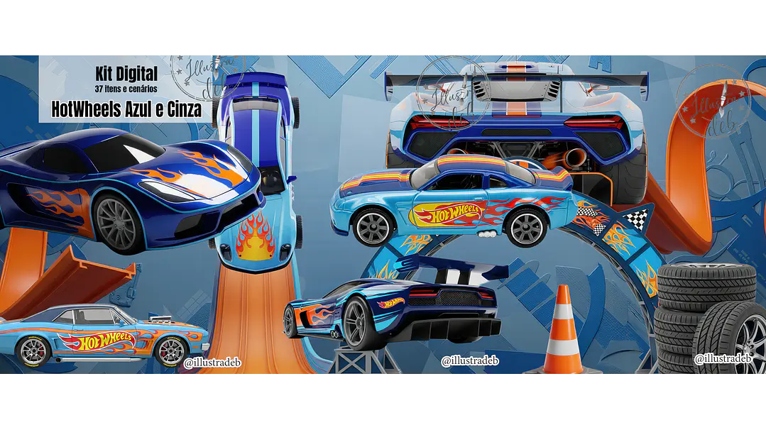 HotWheels Azul e Cinza 1