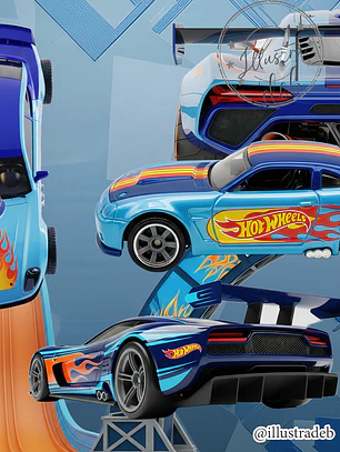 HotWheels Azul e Cinza