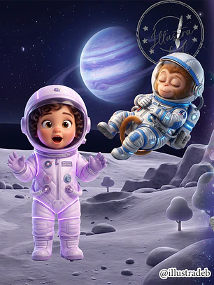 Menina Astronauta e o Macaco