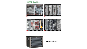 MUEBLE 5 GAVETAS, 247 HERRAMIENTAS (10225-247)