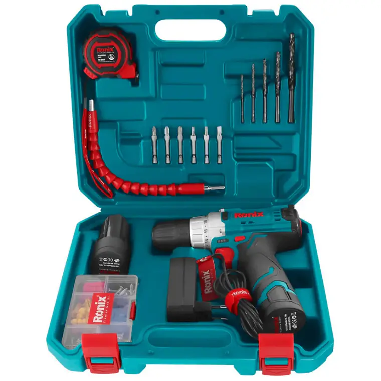 Set Taladro Batería Ronix RS-8613 10mm 12V 1
